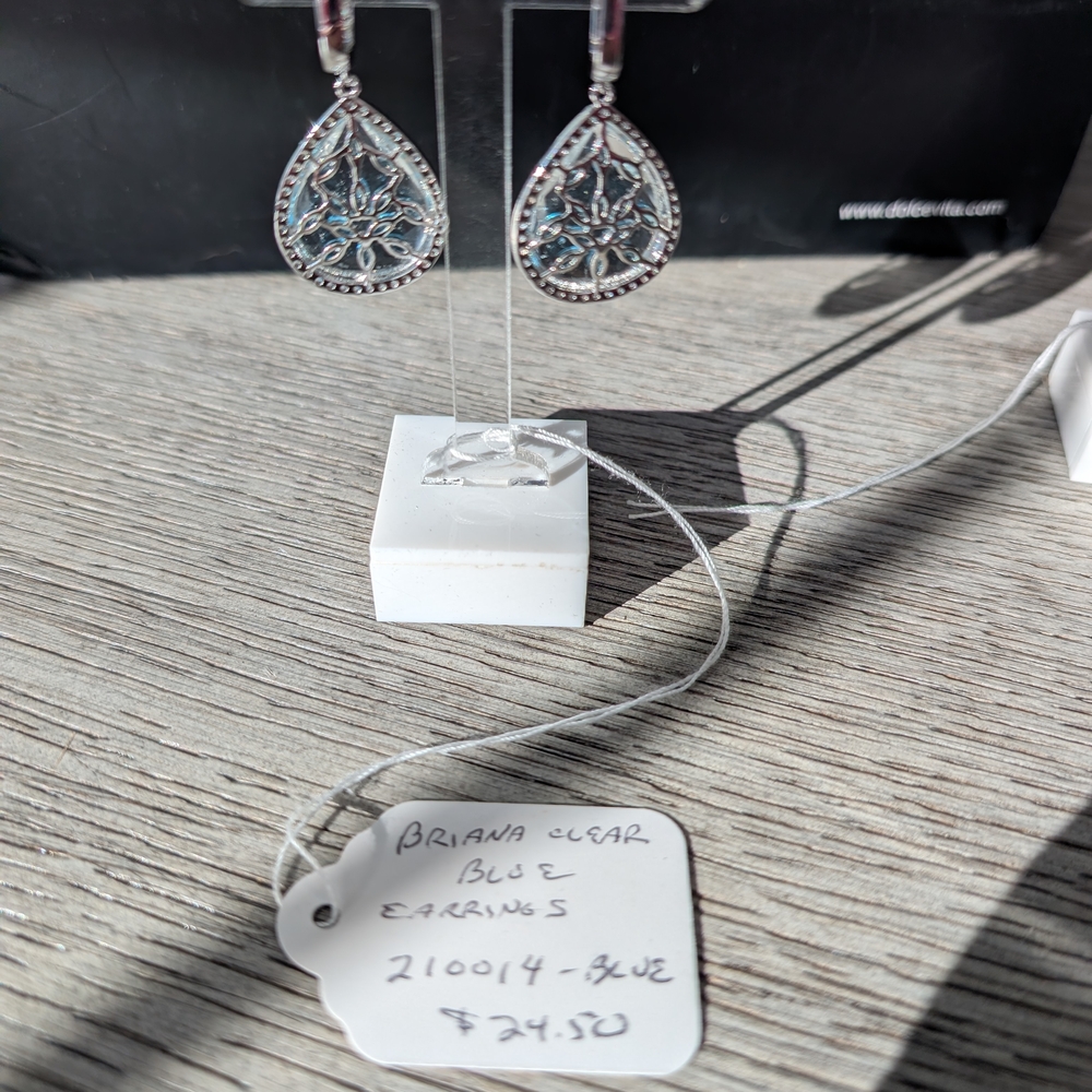 Elegant Blue Teardrop Earrings